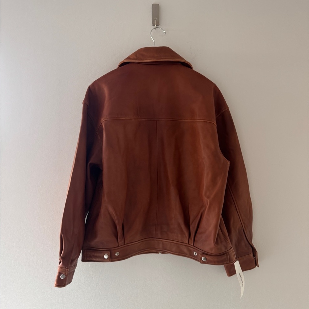 REFORMATION Veda Marco Leather Bomber Jacket in Sienna M - Picture 6 of 8